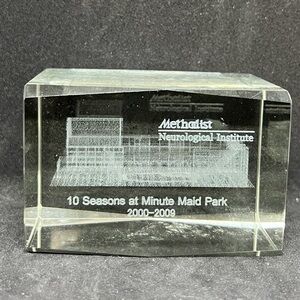 Methodist Neurological Institute 10 Years At Minute Maid Park Glass Paperweight